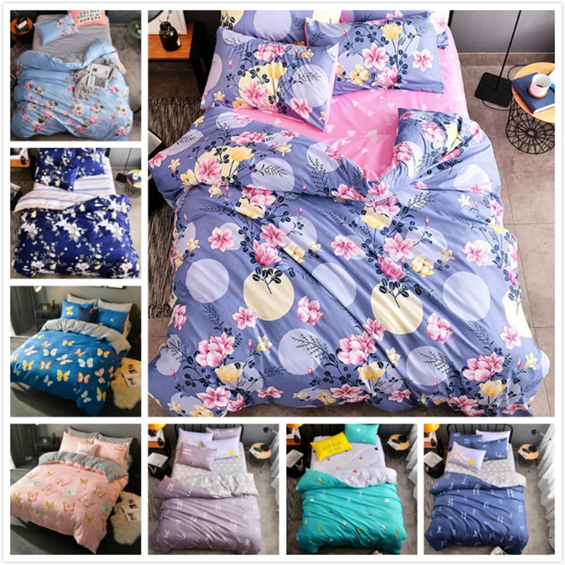 

Flower pattern Duvet Cover Quilt Comforter Case Bedding Set 3/4 pcs Bed Linen Summber Autumn Kid Cotton Bedlinen Queen King Size