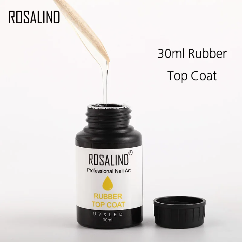 

ROSALIND 30ml Rubber Top Coat Gel Nail Polish UV Soak Off Nail Art Vernis Semi Permanent Manicure Transparent Gel Lacquer LED