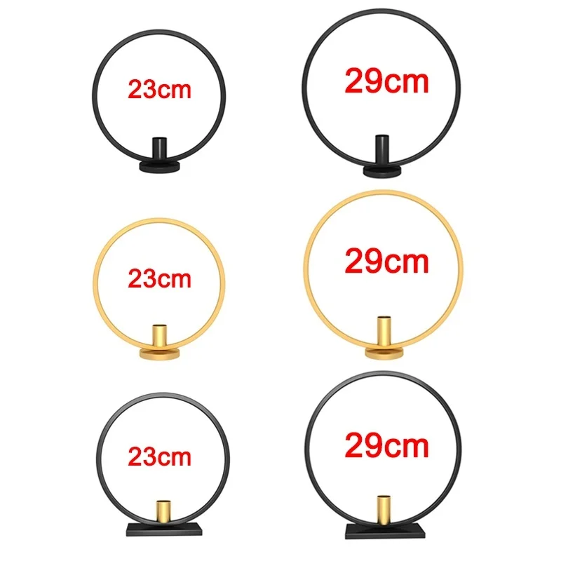 Металлические подсвечники черный/Золотая свеча стойки круглый железный подсвечник искусственный цветы стол украшение для центра стола