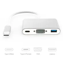 2018 New Latest 3-In-1 USB 3.1 Type C To VGA Adapter Cable Type-C USB 3.1 Charger Charging Port Digital Multiport Cable Adapters