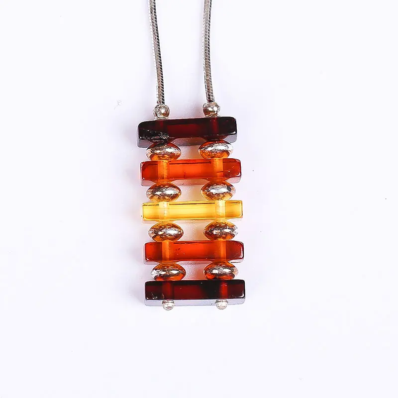 

100% 925 sterling silver inlaid 100% natural amber beeswax pendant female models fashion explosion models factory direct specil