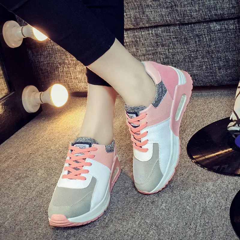 

Dropshipping Gtime Flats Women Platform Shoes Casual Lace Up Air Cushion Sport Shoe Tenis Feminino Female Vulcanized Shoes M41