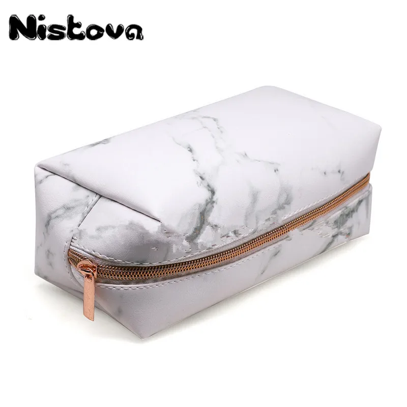 

Marble Makeup Bag Portable Cosmetic Bag Travel Storage Bags with Gold Zipper Pencil Storage Case for Women Makeup Brush Bag