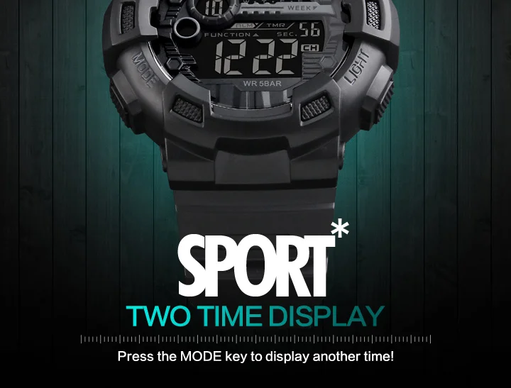 SKMEI модные спортивные часы для мужчин светодиодный дисплей двойное время 50 м водонепроницаемые часы мужские часы Relogio Masculino уличные спортивные часы