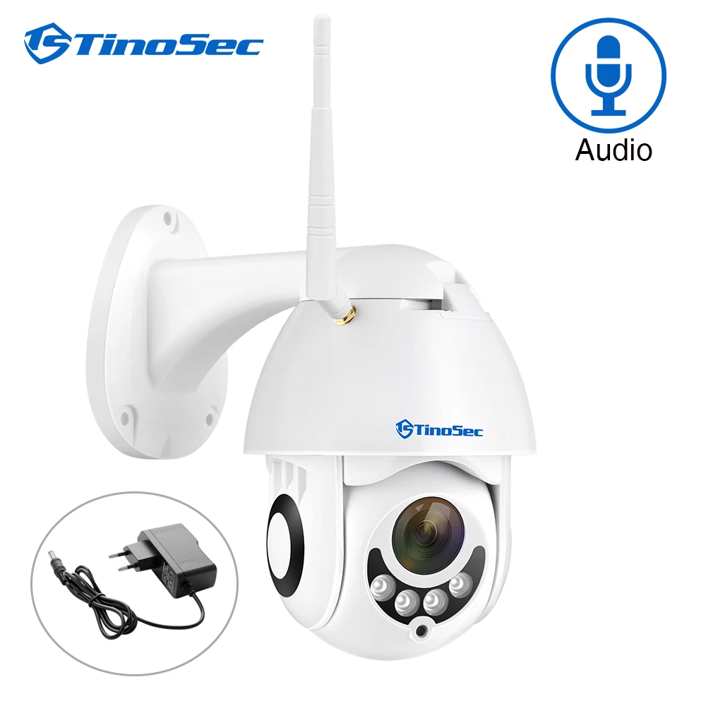 

Tinosec WIFI Camera Outdoor PT IP Camera 1080p Speed Dome CCTV Security Cameras 2MP IR Home Surveilance with Free power adapter
