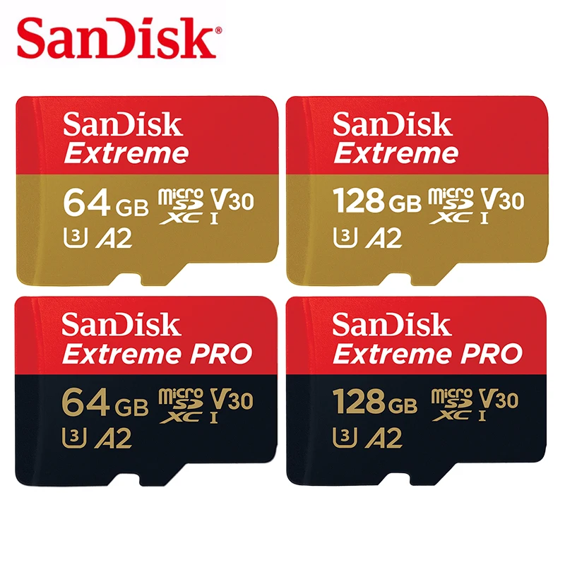 SanDisk 64 GB MicroSD карты памяти 128 Гб TF Флеш карта SDXC 256 GB карта 32 GB U3 Class10 V30 A2 UHS-I видео в формате 4 K UHD для монитора/Drone