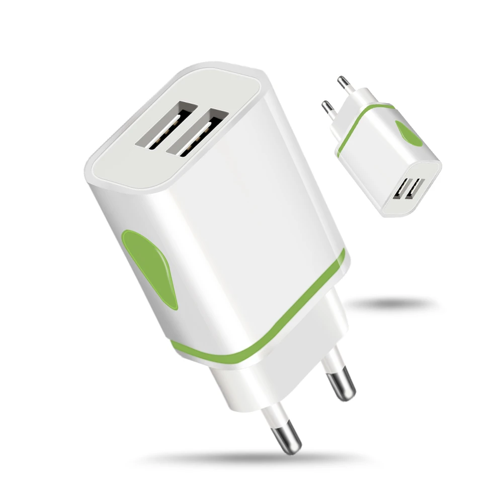 

5V 2.1A USB Phone Charger Portable LED Light Fast Charging Adapter For Samsung Xiaomi A2 Huawei EU Mobile Phone Charger