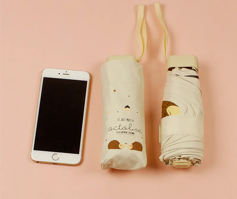 9.200g Mini Small Umbrella Folding Umbrella Pocket Women Kids Umbrella Anti-UV Women's Umbrella Sunny Rainy High quality