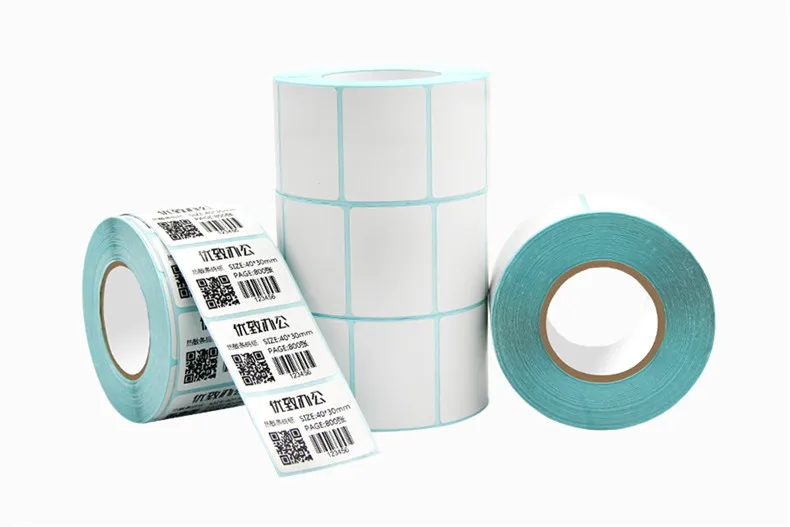 1 rollspos تسمية الورق الحراري 40x30 80mmthermal طابعة الحرارية تسميات للماء ملصقات الباركود فارغة (المجموع 800 تسميات)