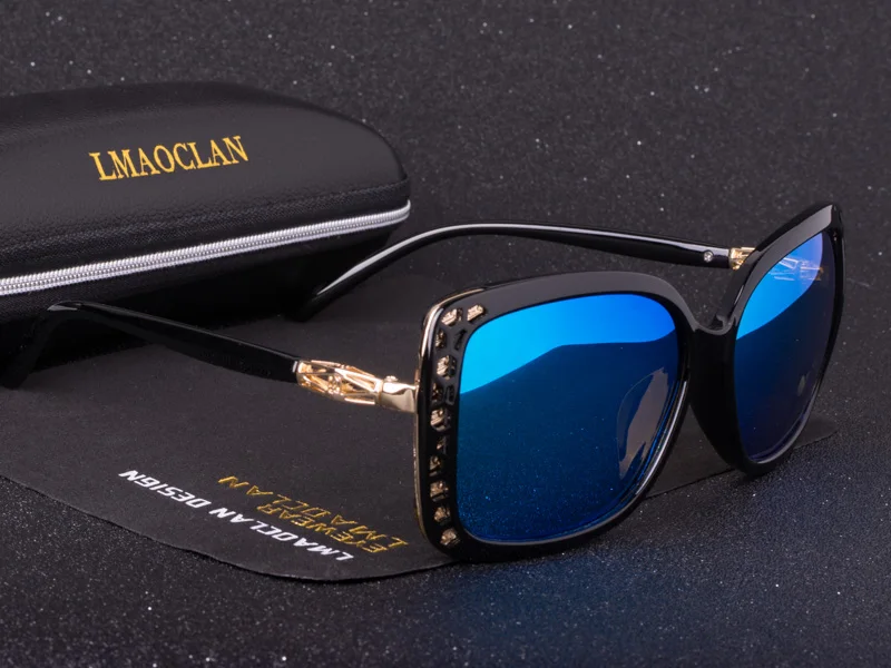 LMAOCLAN поляризационные солнцезащитные очки для женщин женские градиентные солнцезащитные очки Женские винтажные негабаритные очки UV400