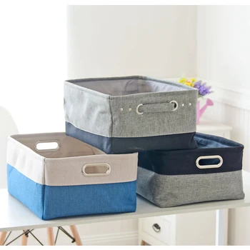 

Cotton DIY Desktop Storage Basket Sundries Underwear Toy Storage Box Cosmetic Book Organizer Stationery Container Laundry Basket