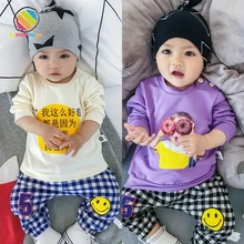 Lemonmiyu для маленьких девочек и мальчиков для новорожденных брюки эластичные Повседневное Клетчатые Леггинсы для детей с героями мультфильмов, свободные хлопковые брюки унисекс для малышей