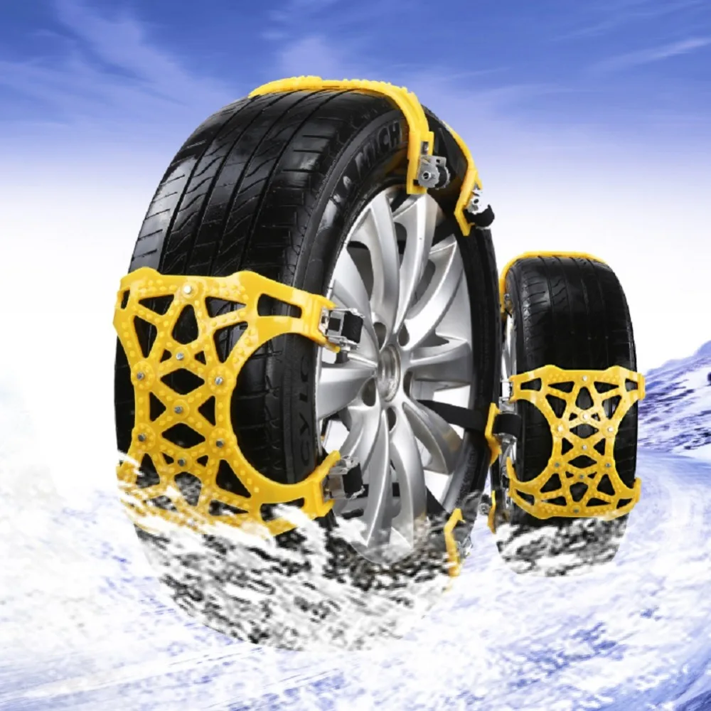 6PCS Car Snow Chains Car Tire Anti Slip Snow Chain Cable Traction Mud