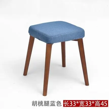 Креативный стул дома твердая древесина обеденный стол ткань туалетный стул мода макияж барный стул - Цвет: Color 17