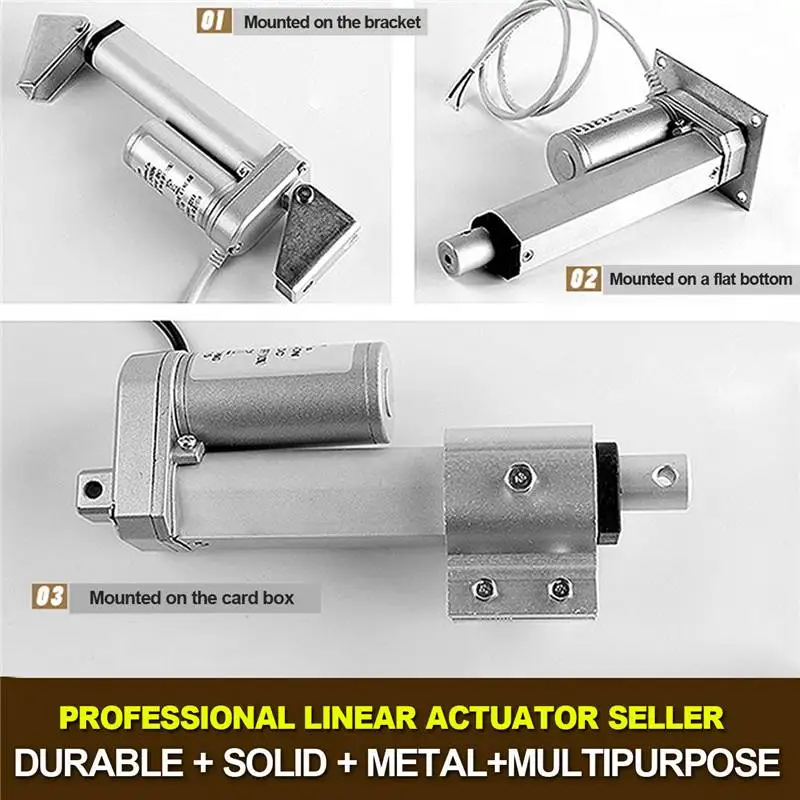 Электродвигатель из алюминиевого сплава DC 12 В линейный привод 50 100 200 300 400 500 мм 200N открывалка для окон 20 мм/сек