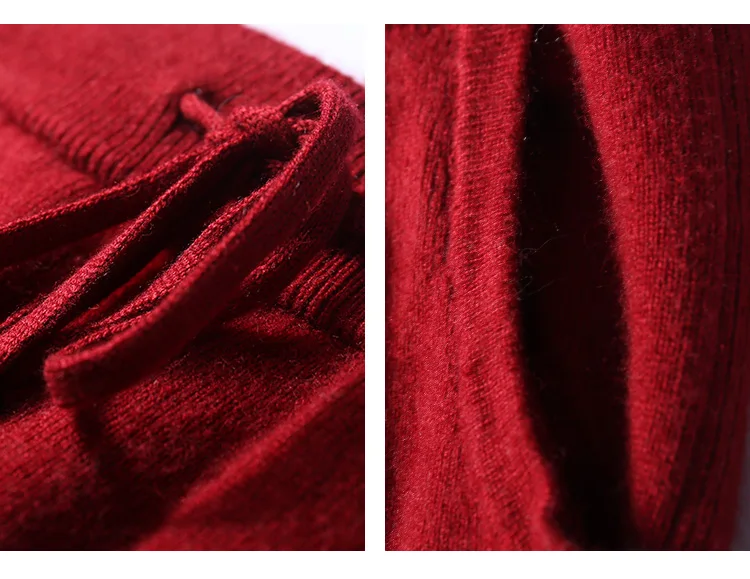 Зима, женский теплый кашемировый комплект из 2 предметов, свитер с пышными рукавами+ повседневные брюки, кашемировый вязаный костюм для женщин