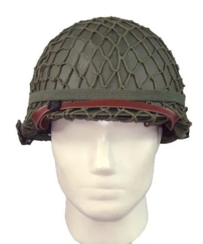 NEW-WW2-U-S-M1-Military-Steel-Helmet-With-Netting-Cover-WWII-Equipment-Replica