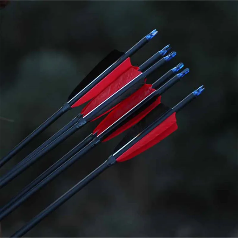 

Archery Mix Carbon Arrow Axis ID6.2mm Spine 600 2" True Feather Leaf Composite Recurve Bow Longbow Hunting