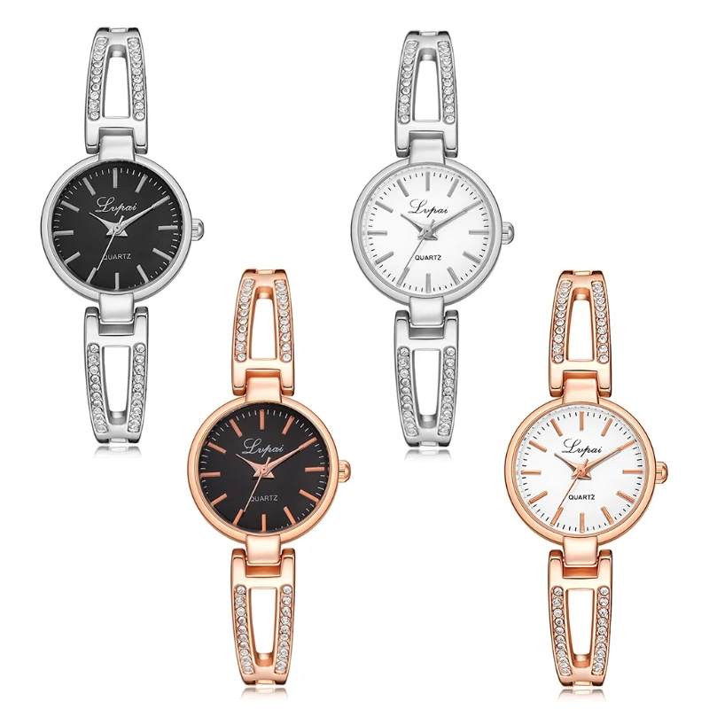 

Elegant Rhinestone Alloy Bracelet Women Fashion Wrist Watch Alloy Strap Dial New