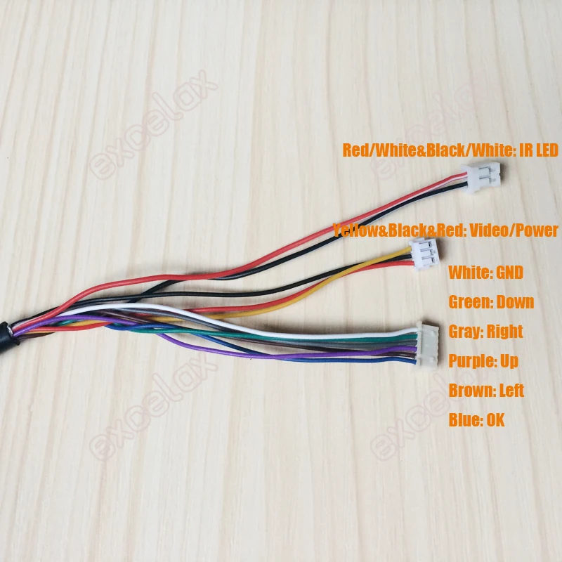 2PCS/Lot 11Pin BNC Video DC12V Power Joystick OSD Menu Control Pigtail Cable for Analog CCTV Camera Module network terminal connector