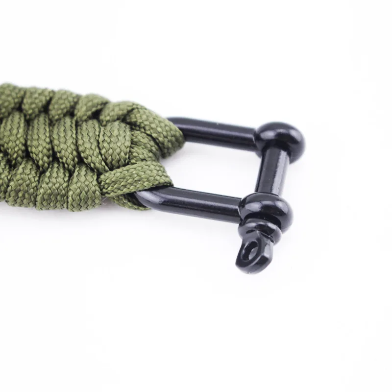 Outdoor Camping Equipment Rope Braided Pulseras Outdoor Survival Rescue Paracord Bracelets Parachute Cord Men Emergency Black Stainless Buckles (12)