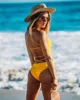 Aindav One Piece String Back Solid Color Swimsuit 8