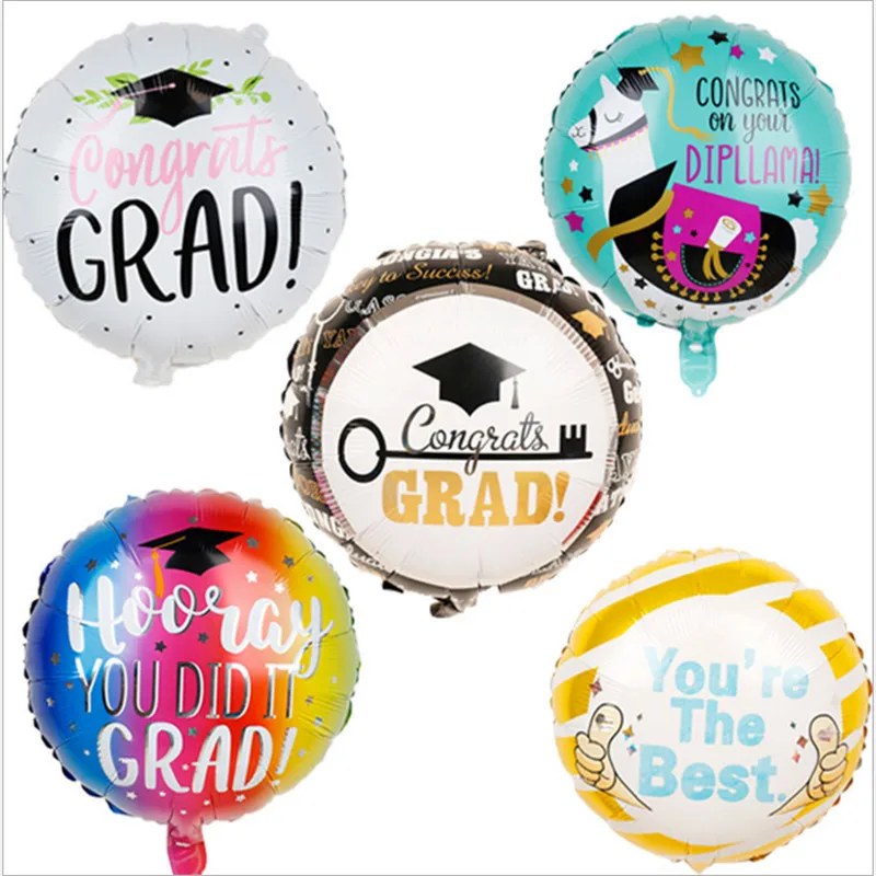 

1pc 18inch Round Aluminium Foil Congratulatory Balloon for Graduation Party Decoration