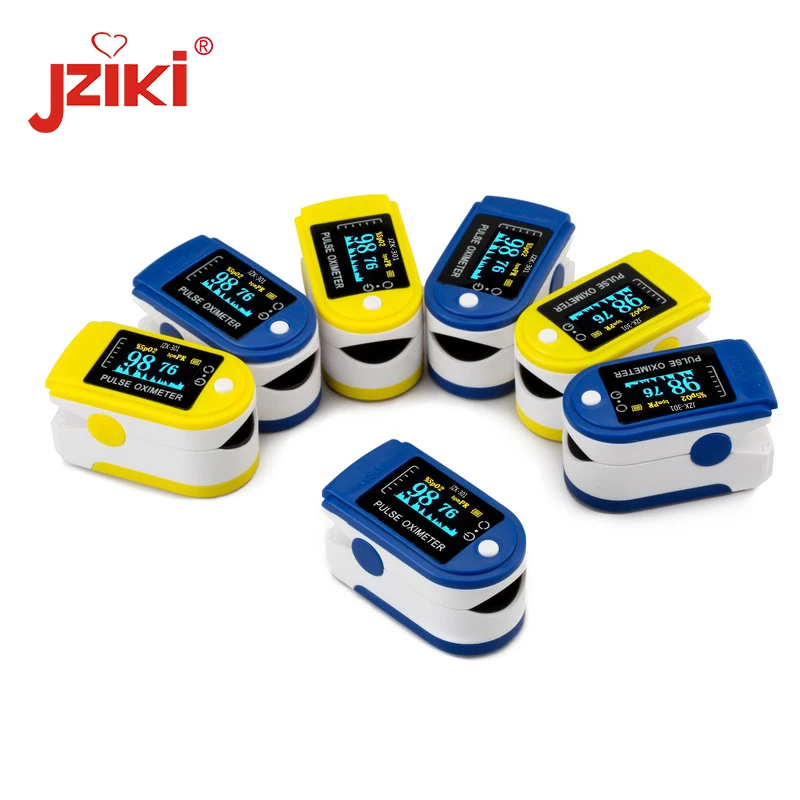 

JZIKI oled Finger Pulse Oximeter Blood Oxygen SpO2 Saturation Oximetro Monitor Blood pressure meter auxiliary Alarm oximetry