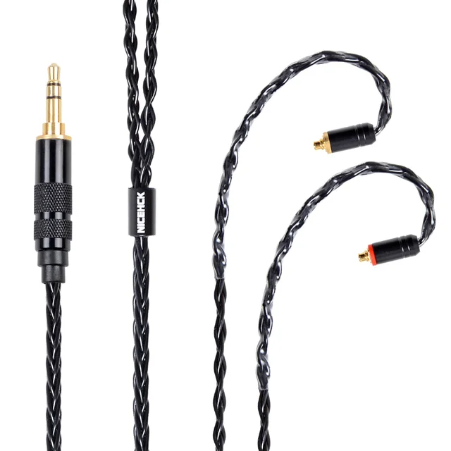 US $9.03 NICEHCK MMCX/2Pin Connector 4.4/3.5/2.5mm Balanced 8 Core Plated Silver Cable For ZS10 ZSX C10 C12 