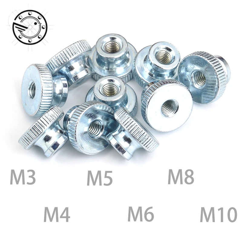 10Pcs DIN466 B GB806 M3 M4 M5 M6 M8 M10 Galvanized Knurled Thumb Nut