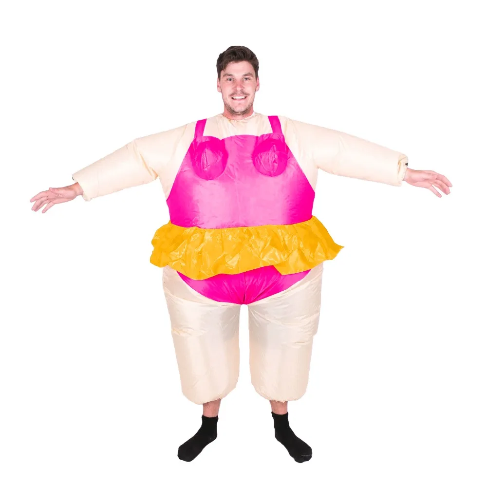 Inflatable Ballerina Costume Funny Party Blow Up Halloween Suit Men