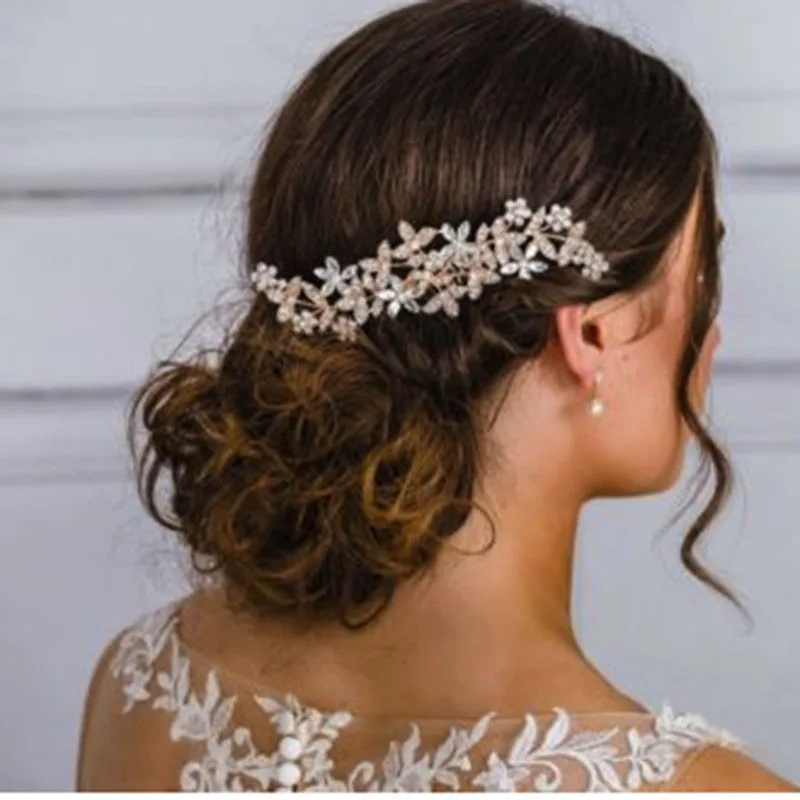 Wedding Bridal Hair Comb Hair Accessories Gold Rhinestone