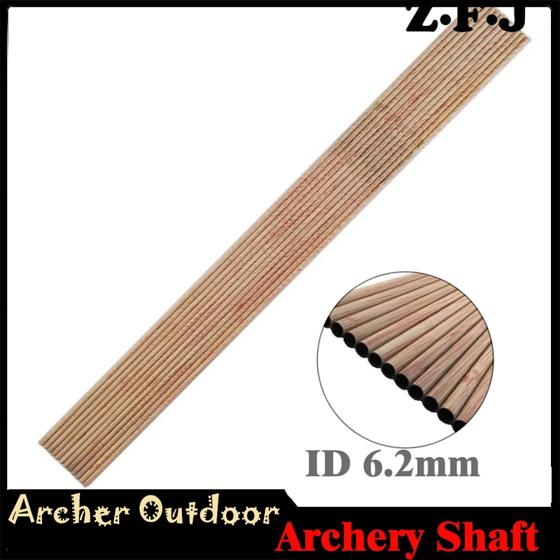 

6/12pcs Spine 400 500 600 Pure Carbon Wood Skin Arrows Shaft ID 6.2mm Compound Longbow Traditional Bow Hunting Archery New