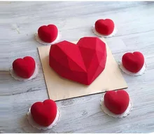 silicone mold Heart shaped French Mousse Cake Diamond Surface Silicone Mould Baking Home Food Grade Silicone