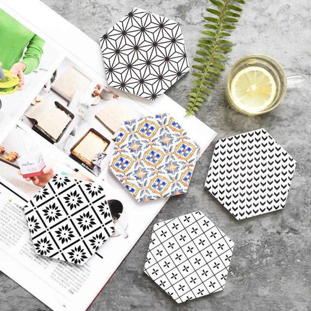 Creative Geometric Ceramic Coasters Drink Coaster Pad Coffee Cup Mat
