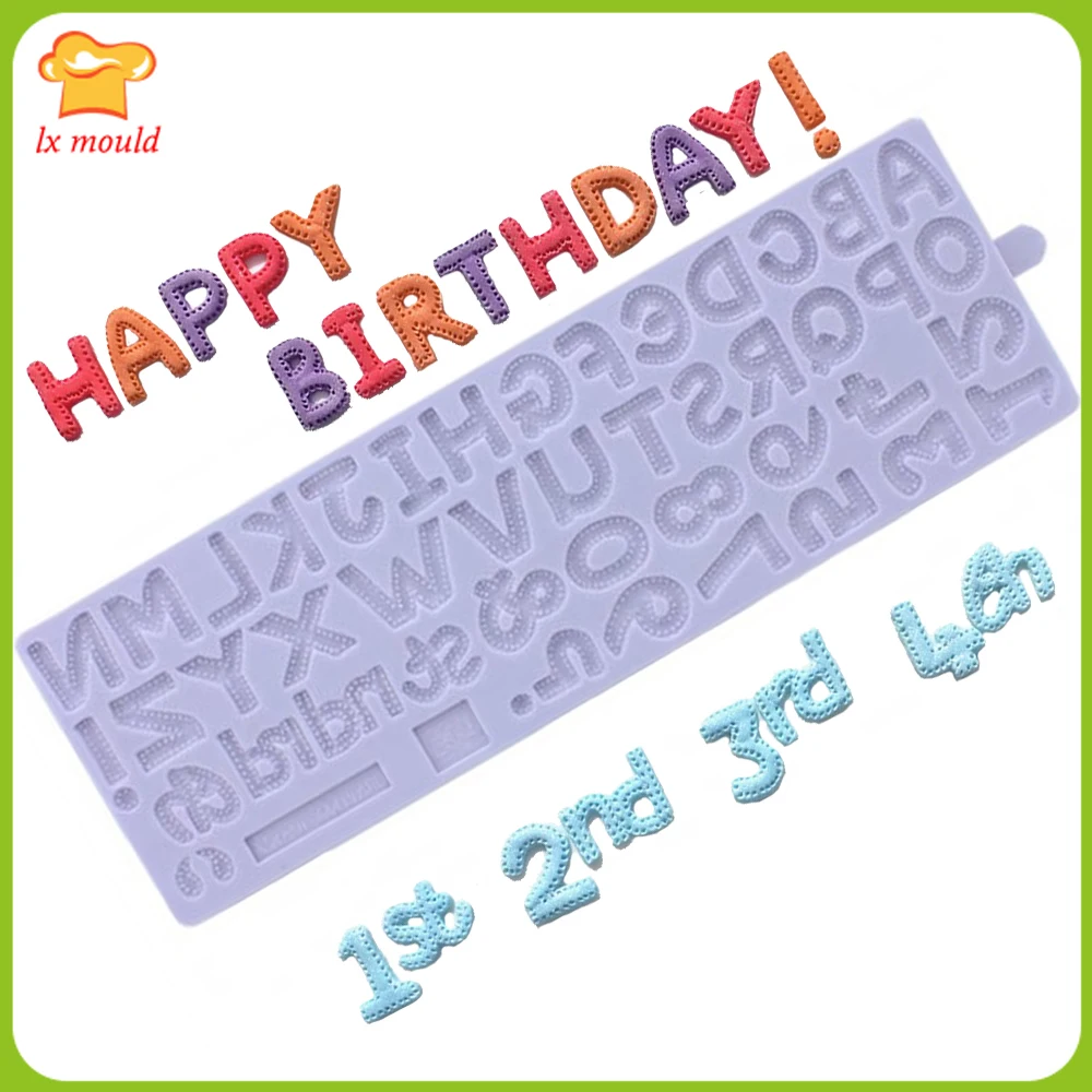 

New Capital English Silicone Cake Mold Cookie Mold Chocolate Mold Baking Fondant Molding Alphabet Number