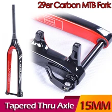 BXT Fork 29er mountain bike carbon mtb fork Bicicletas Rigid Tapered Thru Axle 15mm bicycle Fork super light carbon fork