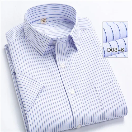DAVYDAISY размера плюс 5xl 6xl 7xl 8xl Мужская рубашка Летняя с коротким рукавом полосатая рубашка Повседневная Рабочая Рубашка брендовая одежда DS334 - Цвет: D80-6