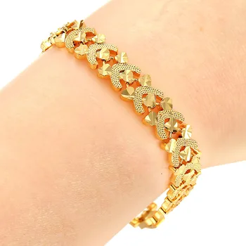 Woman’s Gold Color Heart Charm Bracelets Bracelets & Bangles Women Jewelry Metal Color: Style 22 