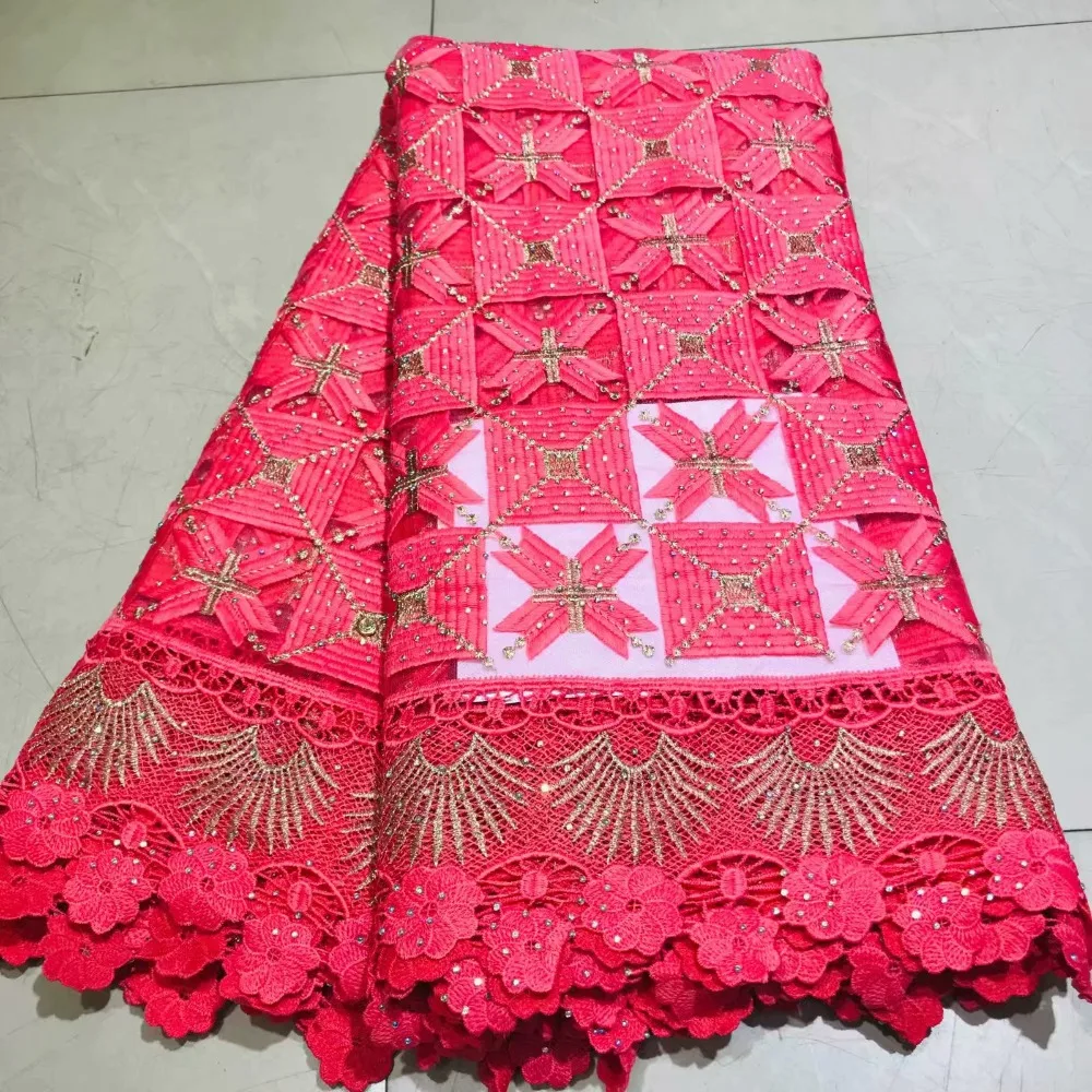 

beautiful Cross embroidered with rhinestones&beads african cord lace net fabric flowers african guipure lace fabric for wedding
