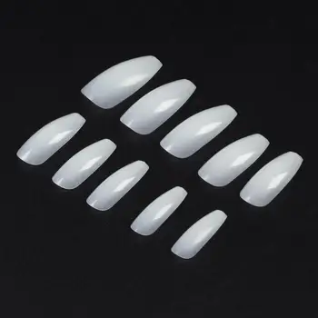 

500pcs 3D Long False Nails Tips Ballerina Coffin Shape Full Cover False Fake Nails DIY Nail Art Tips Decoration Manicure