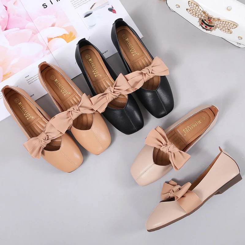 

2019 Women Ballet Luxury Flats Soft Mocassin Loafers Slipony Flats Plus Size 35-42 Female Mary Jeans Sweet Cute Shoes YGH-38