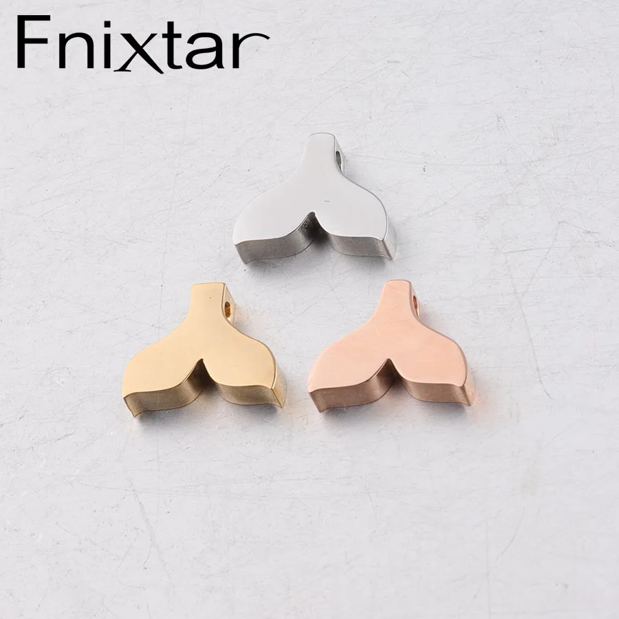 Fnixtar Fishtail Bead 1 8 мм отверстие зеркальная полированная нержавеющая сталь DIY Русалка