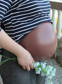 

Silicone fake maternity belly 4600g lifelike adhesive backside pregnancy belly