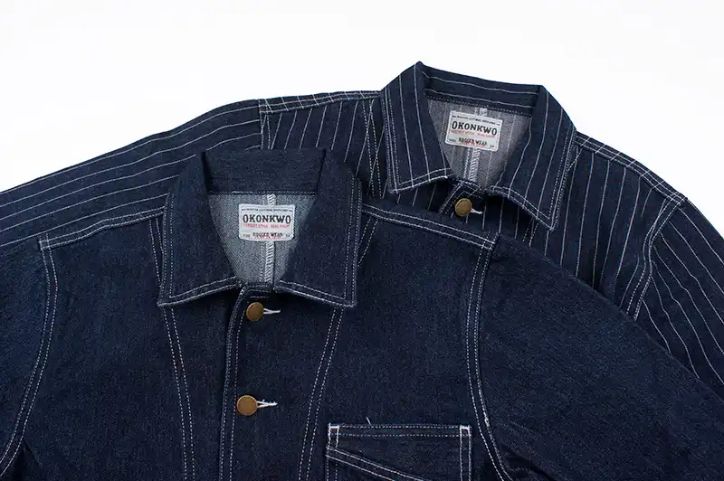 Railroad Denim Jacket Vintage Striped Men/'s Work Jean Chore Casual Outwear