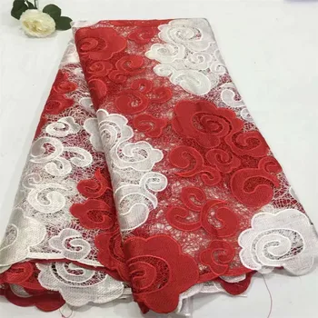 

Red High quality Beautiful African Tulle lace fabric Nigerian Net lace fabric for dress X712-2