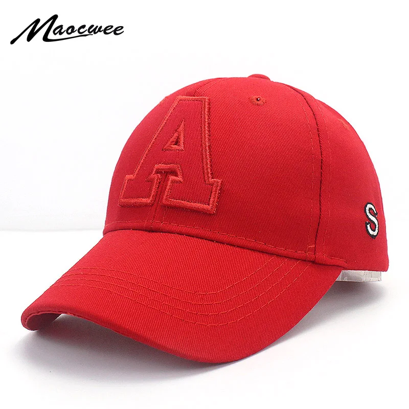 

Boy Girl Letter Embroidery A Baseball Hat Summer Autumn Solid Color Red Black White Kids Snapback Hat Adjustable Casual Cap Bone