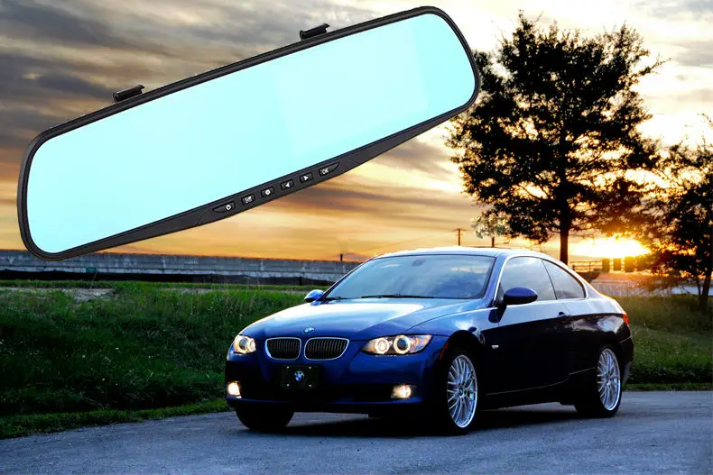 

HD 4.3" LCD Dual Lens Video Dash Cam Recorder Car Camera DVR Rearview Mirror+Front Car DVR+Rearview Camera