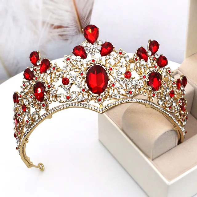 Buy Royal Crystal Princess Crown Red Rhinestone Tiaras