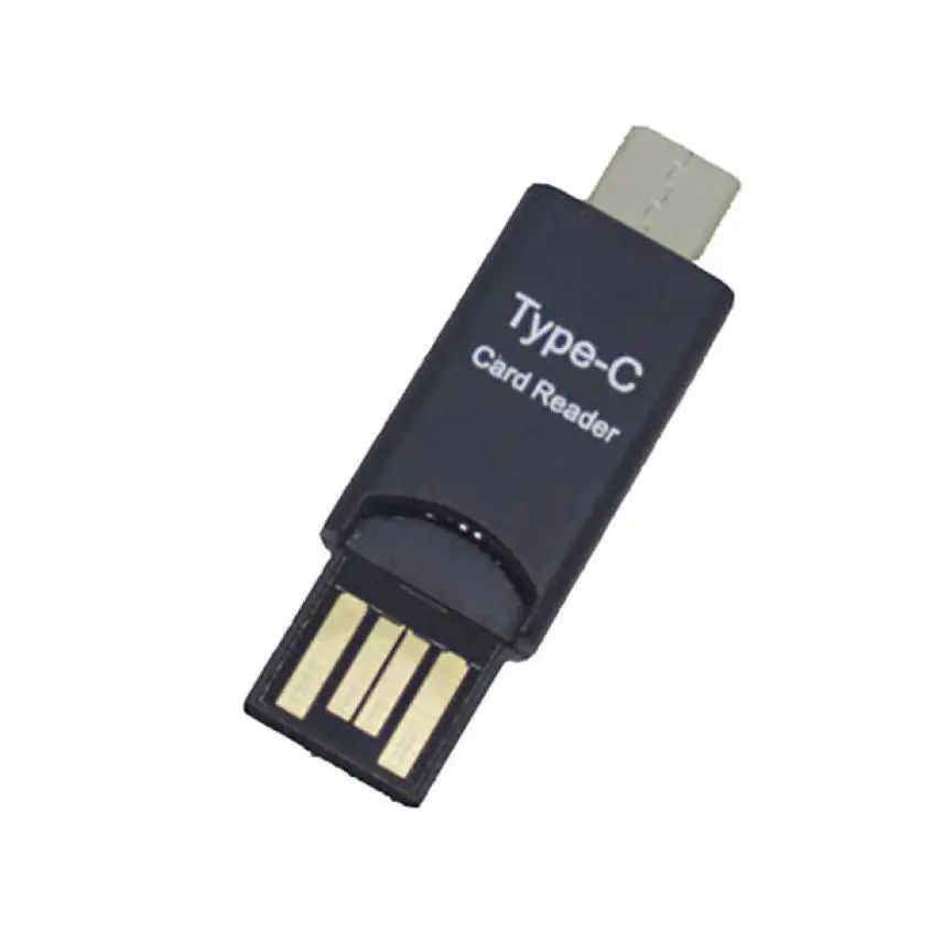 Высокое качество USB 2,0 тип-c хост OTG адаптер Micro SD кард-ридер для ноутбука ПК телефон l0730#3 - Цвет: BK